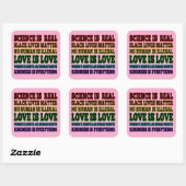 Wetenschap is een echte zwarte levenszaak vierkante sticker (Vel)