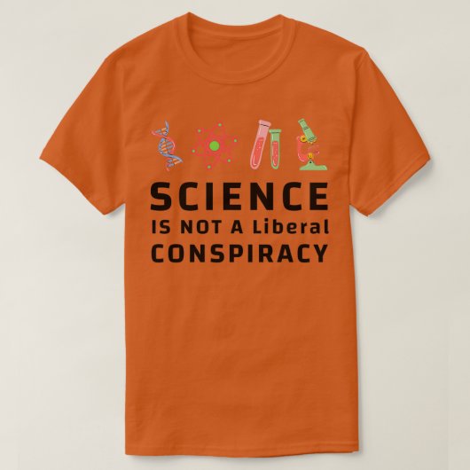 Wetenschap is geen liberaal 3 t-shirt (Design voorkant)