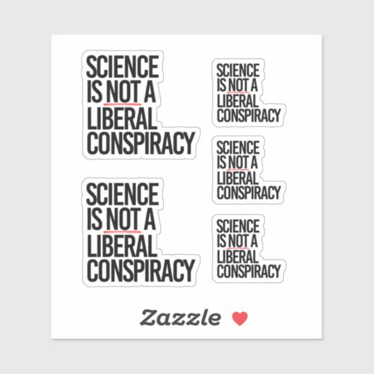 WETENSCHAP IS GEEN LIBERAAL COMPLOT STICKER (Vel)