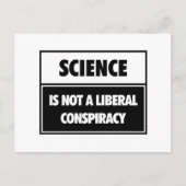 Wetenschap is geen liberale samenzwering. briefkaart (Voorkant)