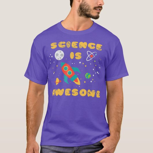 Wetenschap is Geweldige Nerd Space Ship Rocket Moo T-shirt (Voorkant)