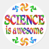 Wetenschap is Geweldige Ronde Sticker (Voorkant)