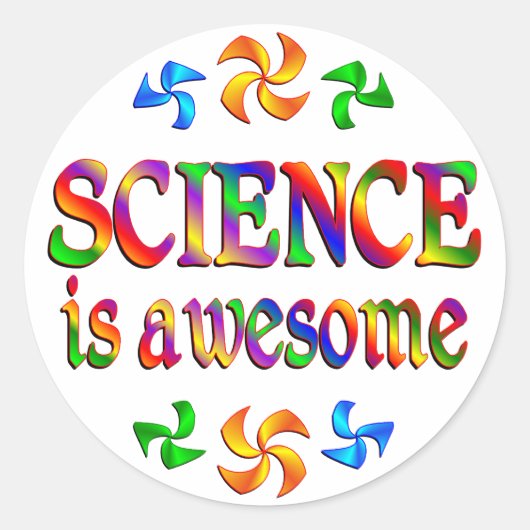 Wetenschap is Geweldige Ronde Sticker (Voorkant)