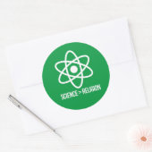 Wetenschap is groter dan religie ronde sticker (Envelop)