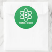 Wetenschap is groter dan religie ronde sticker (Tas)