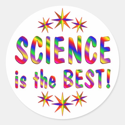 Wetenschap is het beste ronde sticker (Voorkant)