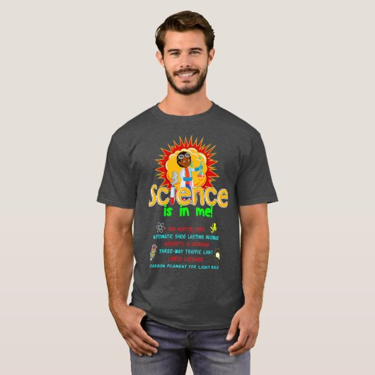 Wetenschap is in mij een zwarte geschiedenis-uitvi t-shirt (Voorkant volledig)