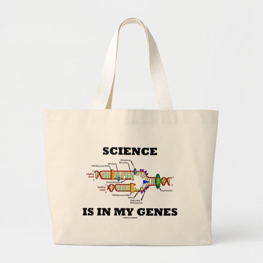 Wetenschap is in mijn genen (DNA-replicatie) Grote Tote Bag (Voorkant)