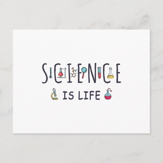 Wetenschap is leven briefkaart (Voorkant)