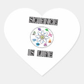 Wetenschap is leven hart sticker (Voorkant)