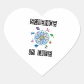 Wetenschap is leven hart sticker (Voorkant)