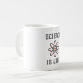 Wetenschap is leven koffiemok (Voorkant links)