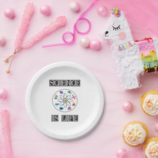 Wetenschap is leven papieren bordje (Feest)