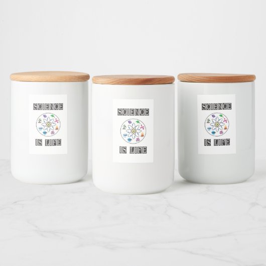 Wetenschap is leven voedselcontainer etiket (Flessen)