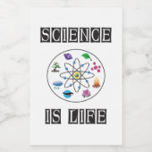 Wetenschap is leven voedselcontainer etiket (Enkel label)