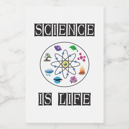 Wetenschap is leven voedselcontainer etiket (Enkel label)