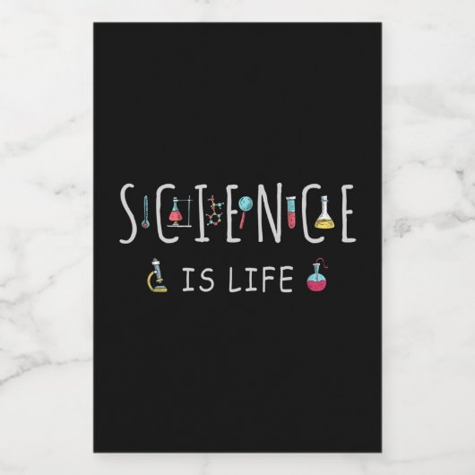 Wetenschap is leven voedselcontainer etiket (Enkel label)