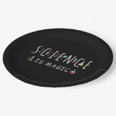 Wetenschap is magie papieren bordje (Gekanteld)