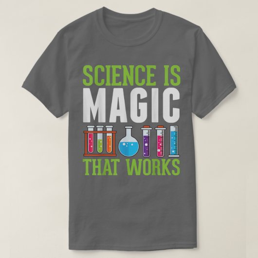 Wetenschap is Magisch dat het Little Scientist gra T-shirt (Design voorkant)