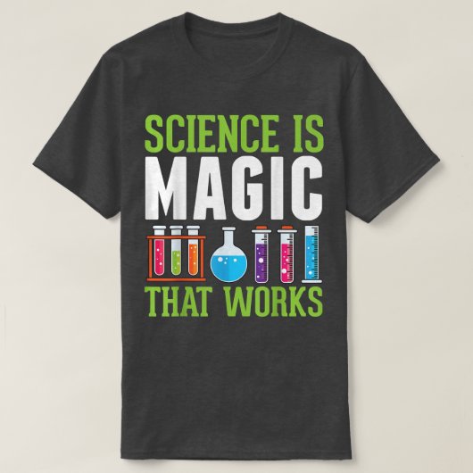 Wetenschap is Magisch dat het Little Scientist gra T-shirt (Design voorkant)