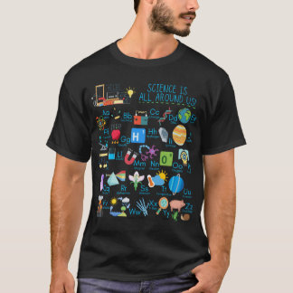 Wetenschap is overal om ons heen Wetenschap Alfabe T-shirt