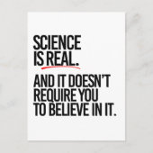 WETENSCHAP IS REAL BRIEFKAART (Voorkant)