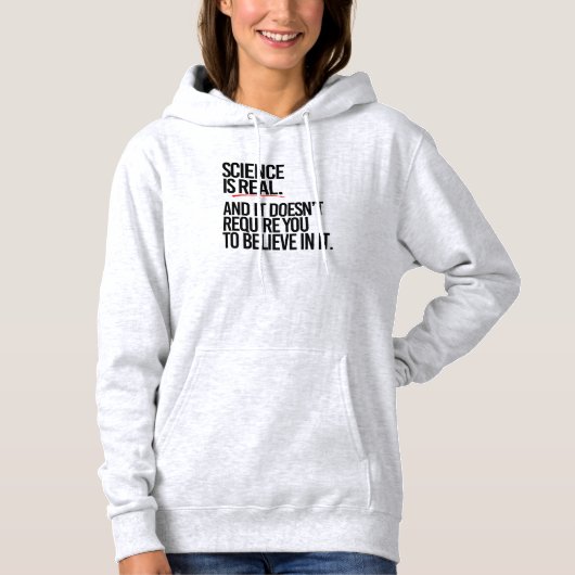 WETENSCHAP IS REAL HOODIE (Voorkant)