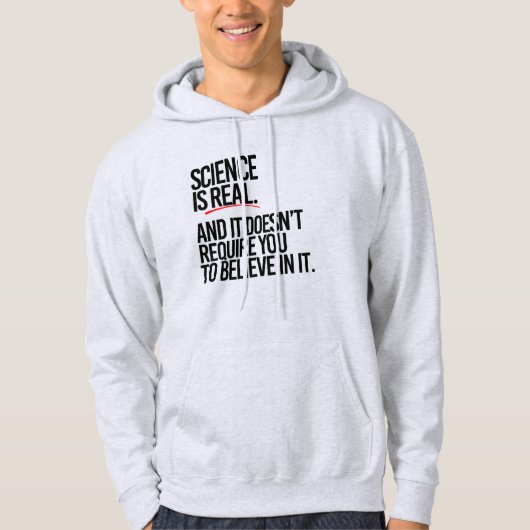 WETENSCHAP IS REAL HOODIE (Voorkant)