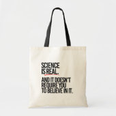 WETENSCHAP IS REAL TOTE BAG (Voorkant)