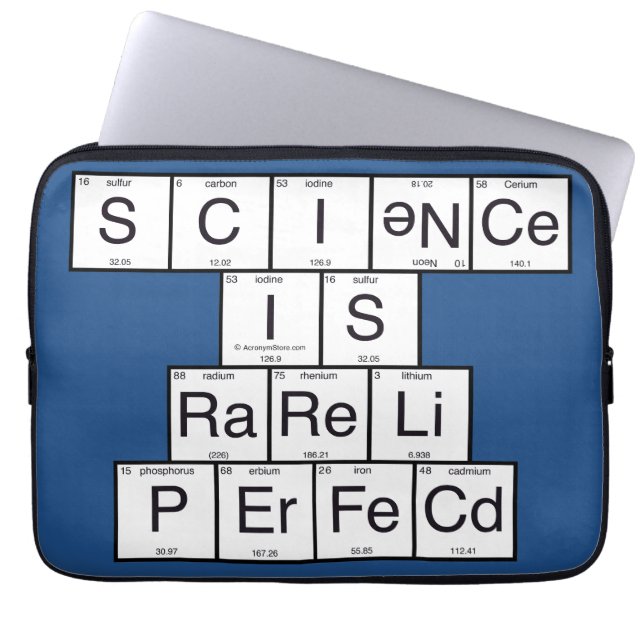 Wetenschap is zelden perfect laptop sleeve (Voorkant)