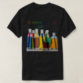 Wetenschap is zo Gay-regenboogkleurtestbuizen T-shirt (Design voorkant)
