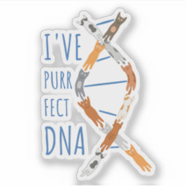 Wetenschap Kat DNA Helix Ik heb Purr-fect DNA Sticker