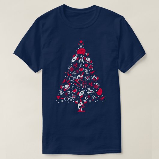 Wetenschap Kerstboom T-shirt (Design voorkant)