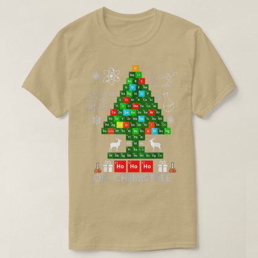 Wetenschap Kerstmis, chemist Tree Chemistree T-shirt (Design voorkant)