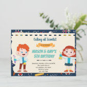 Wetenschap kind gezamenlijk feest kaart (Staand voorkant)