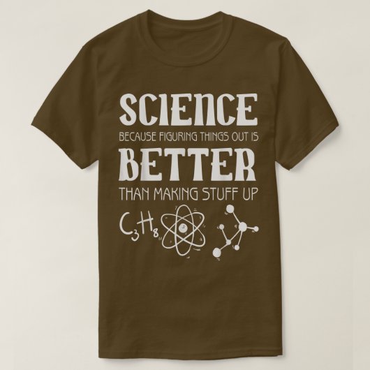 Wetenschap komt uit t-shirt (Design voorkant)