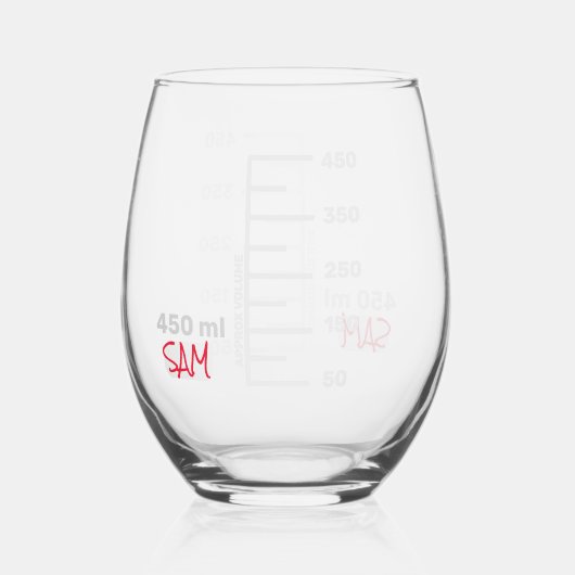 Wetenschap Lab Beaker gepersonaliseerde glaschemie Wijnglas Zonder Voet (Achterkant)