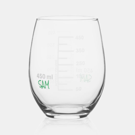 Wetenschap Lab Beaker gepersonaliseerde glaschemie Wijnglas Zonder Voet (Achterkant)