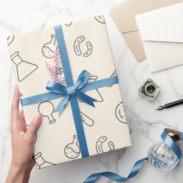 Wetenschap Laboratoriummateriaal Gele Crème Chemie Cadeaupapier