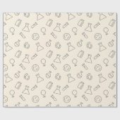 Wetenschap Laboratoriummateriaal Gele Crème Chemie Cadeaupapier (Vlak)