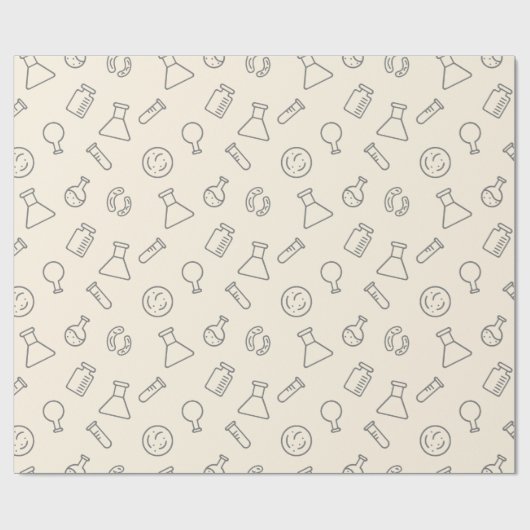 Wetenschap Laboratoriummateriaal Gele Crème Chemie Cadeaupapier (Vlak)