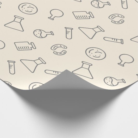 Wetenschap Laboratoriummateriaal Gele Crème Chemie Cadeaupapier (Hoek)