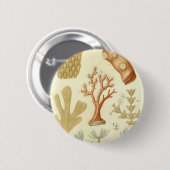 Wetenschap leerboek Biologie,  koraaldieren Ronde Button 5,7 Cm (Voorkant /achterkant)