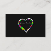 Wetenschap leraar Autisme puzzel liefde hart Autis Visitekaartje (Achterkant)