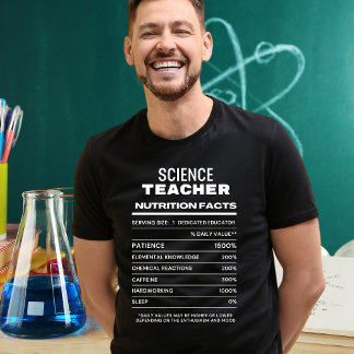 Wetenschap Leraar Voeding Feiten Grappig T-shirt