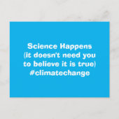 Wetenschap maakt klimaatverandering mogelijk briefkaart (Voorkant)