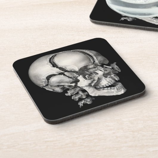  Wetenschap Menselijke Anatomie, Antiek schedel Bier Onderzetter (Linkerzijde)