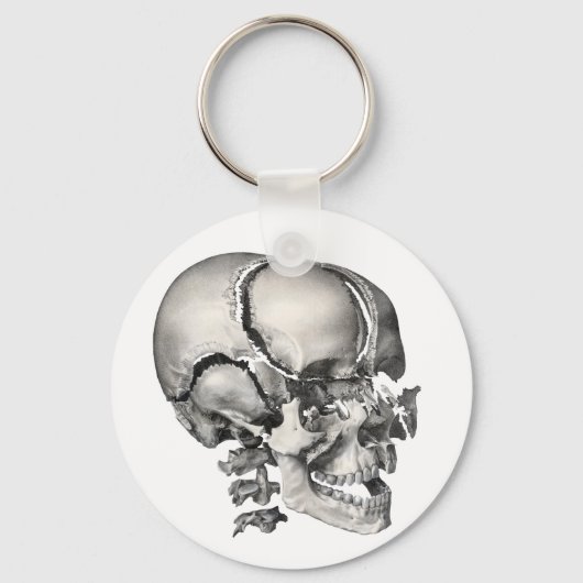  Wetenschap Menselijke Anatomie, Antiek schedel Sleutelhanger (Voorkant)
