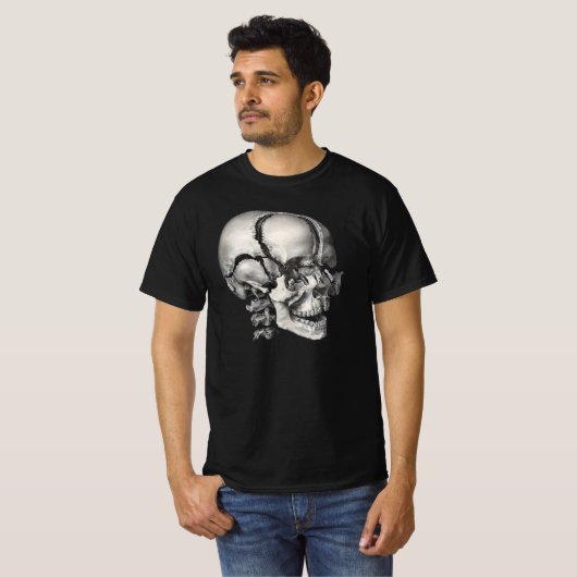  Wetenschap Menselijke Anatomie, Antiek schedel T-shirt (Voorkant volledig)