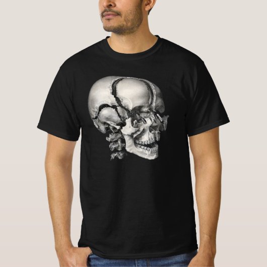 Wetenschap Menselijke Anatomie, Antiek schedel T-shirt (Voorkant)